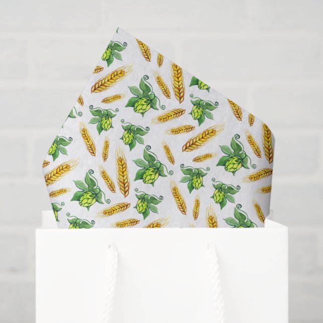 cool beer hops tiled party pattern  tissue paper (Gift Bag)