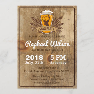 Cool Beer & Stag Bachelor Party Card