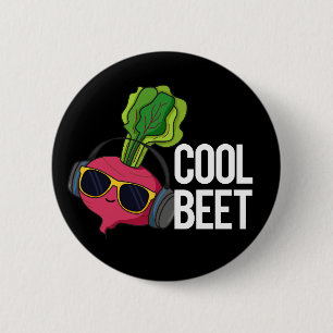 Cool Beet Funny Veggie Pun Dark BG 2 Inch Round Button