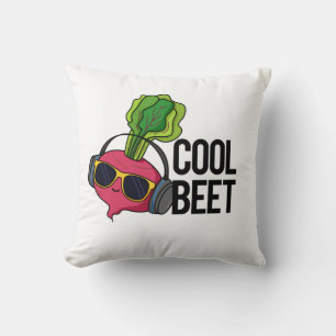Cool Beet Funny Veggie Pun  Throw Pillow