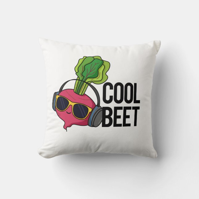 Cool Beet Funny Veggie Pun  Throw Pillow (Front)