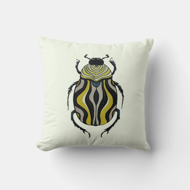 Cool Beetle Bug Art Insect Lover Throw Pillow (Front)