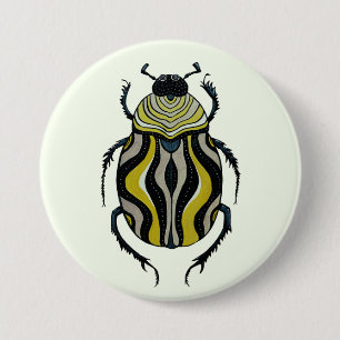 Cool Beetle Entomology Insect Art 3 Inch Round Button