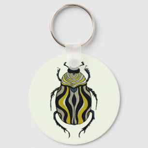 Cool Beetle Entomology Insect Art Keychain