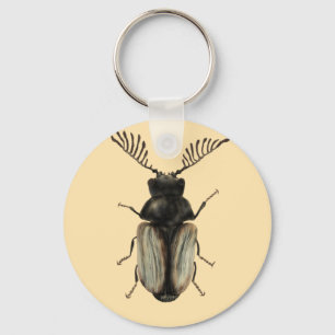 Cool beetle insect lover entomology art keychain