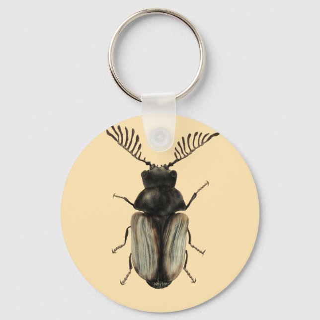 Cool beetle insect lover entomology art keychain (Front)