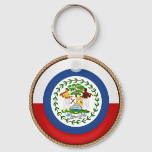 Cool Belize Flag Seal Keychain