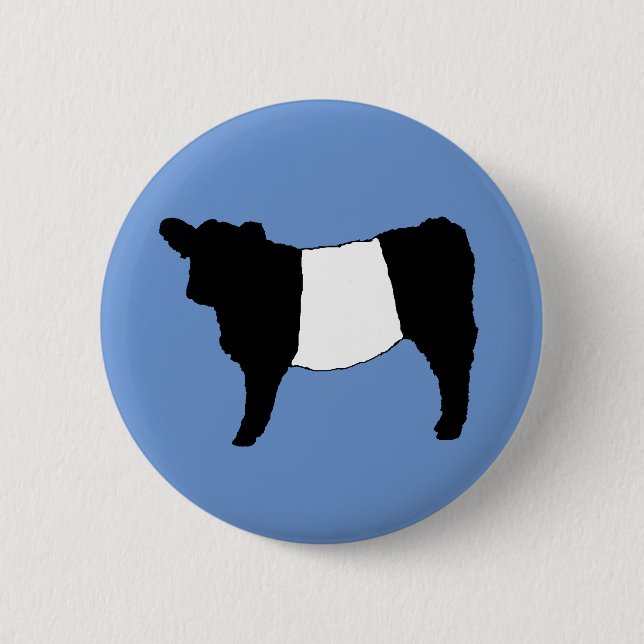 Cool Belted Galloway Cattle Rare Cow Beltie Steer 2 Inch Round Button (Front)