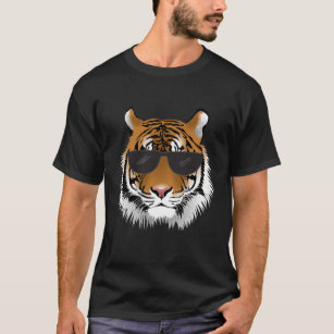 Cool Bengal Tiger With Sunglasses Bengal Tiger Hea T-Shirt