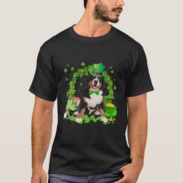 Cool Bernese Mountain Dog Irish Saint St Patrick D T-Shirt (Front)