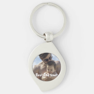 Cool Best Dad Ever Father's Day Photo Keychain