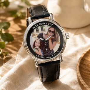 Cool BEST DAD EVER Modern Father's Day Photo Watch