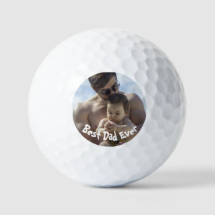 Cool Best Dad Ever Photo Golf Balls