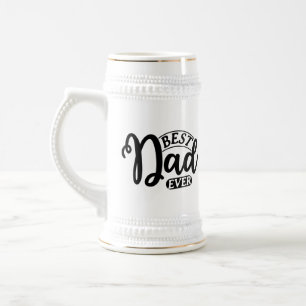 Cool best Dad ever word art Beer Stein