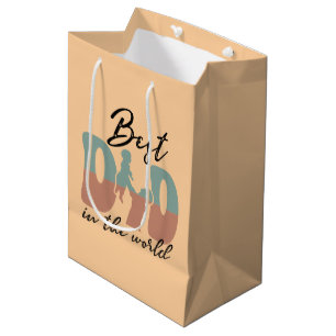 Cool best Dad world word art  Medium Gift Bag