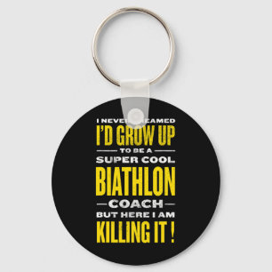 Cool Biathlon Coach Funny Biathlete Humour Winter Keychain