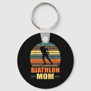Cool Biathlon Mom Funny Biathlete Shooting Skiing Keychain
