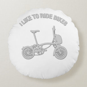 Cool bicycle Design - I Like to Ride Bikes Round Pillow