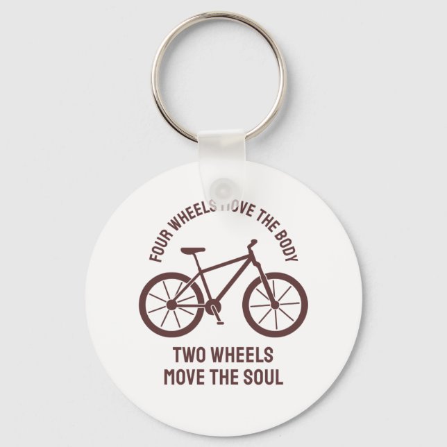 Cool bicycle Design - Tow Wheels Move The Soul Keychain (Front)