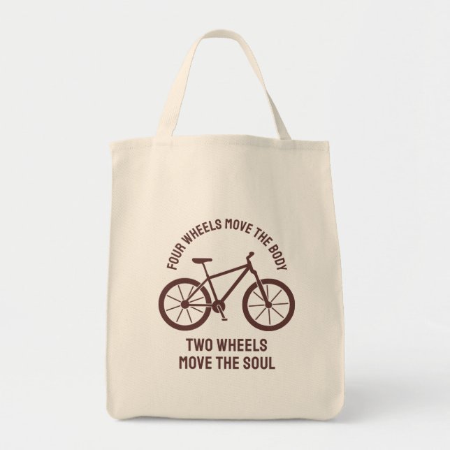 Cool bicycle Design - Tow Wheels Move The Soul Tote Bag (Front)