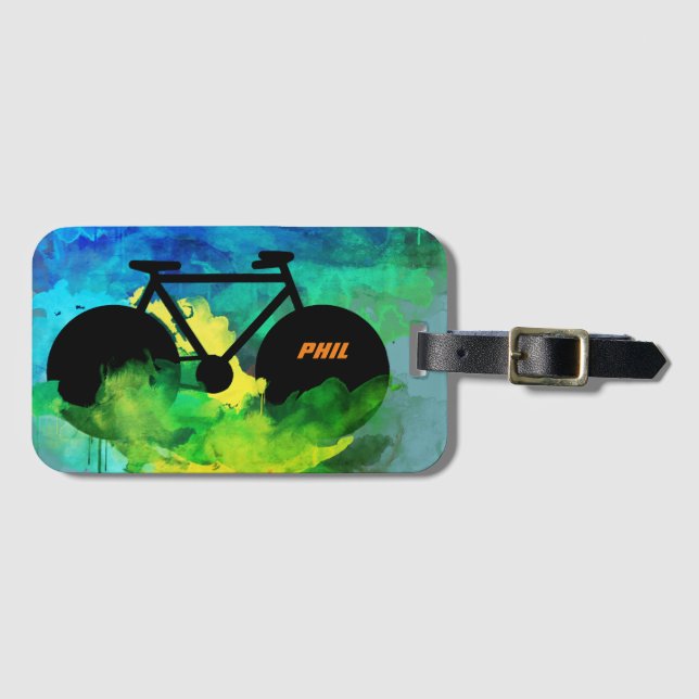 cool bicycle graphic-art luggage tag (Front Horizontal)