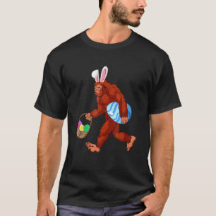 Cool Bigfoot Bunny Headband Egg Basket Easter Day T-Shirt