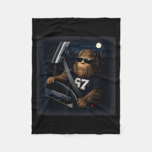 Cool Bigfoot Driving 67 Sungles Funny Gifts Men Wo Fleece Blanket