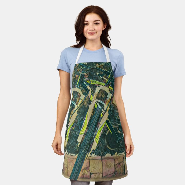 Cool bike artwork apron (Worn)