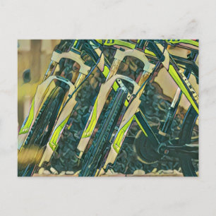 Cool bike artwork postcard