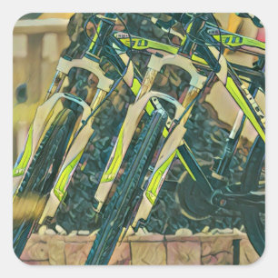 Cool bike artwork square sticker