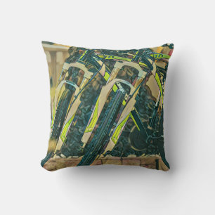 Cool bike artwork throw pillow