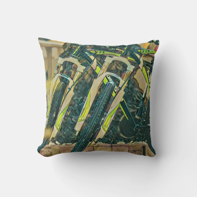 Cool bike artwork throw pillow (Front)