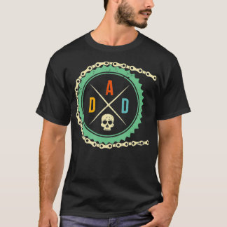 Cool Bike Skull Dad Mountain BikingRiding Cycling  T-Shirt