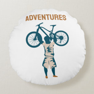 Cool Biker - Adventures Round Pillow