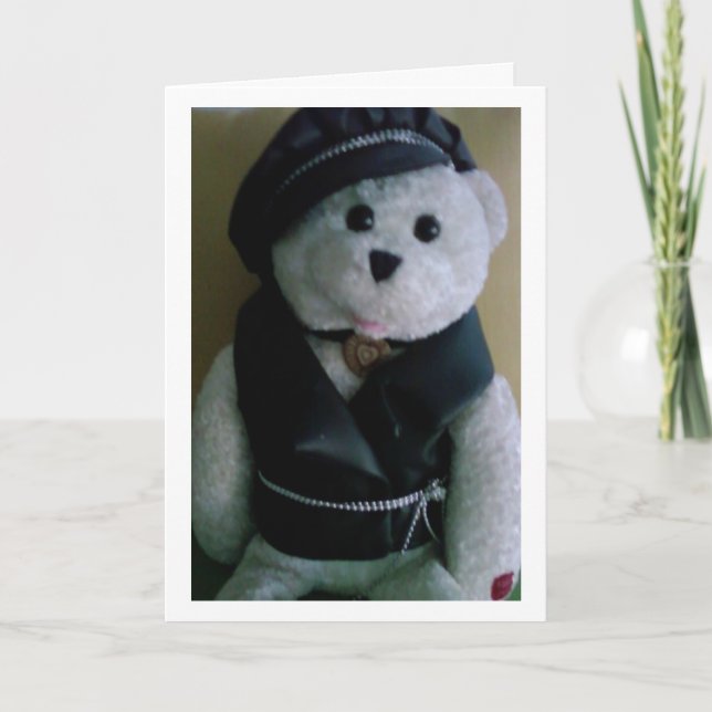 "COOL BIKER BEAR" SAYS HAVE A "COOL CHRISTMAS" HOLIDAY CARD (Front)