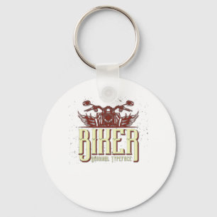 Cool Biker Design - Original Typeface Keychain