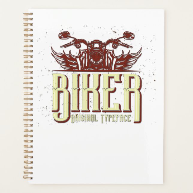 Cool Biker Design - Original Typeface Planner (Front)