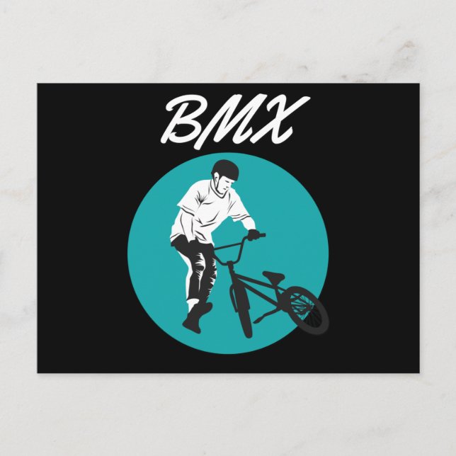 Cool Biker Retro BMX Style Postcard (Front)