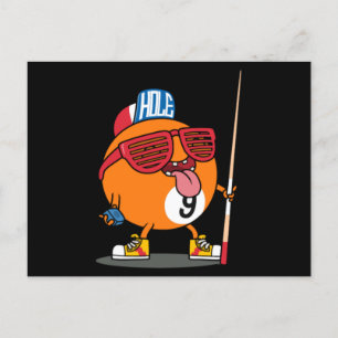Cool billiard nine ball postcard