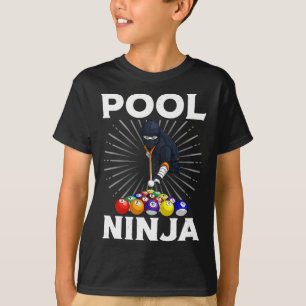 Cool Billiards Art For Men Women Pool Player Ninja T-Shirt