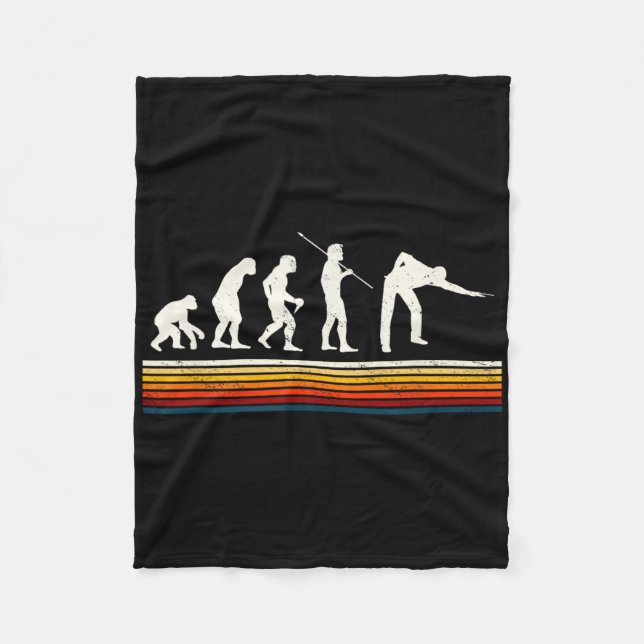 Cool Billiards Black Evolution Of Man Billiards Pl Fleece Blanket (Front)