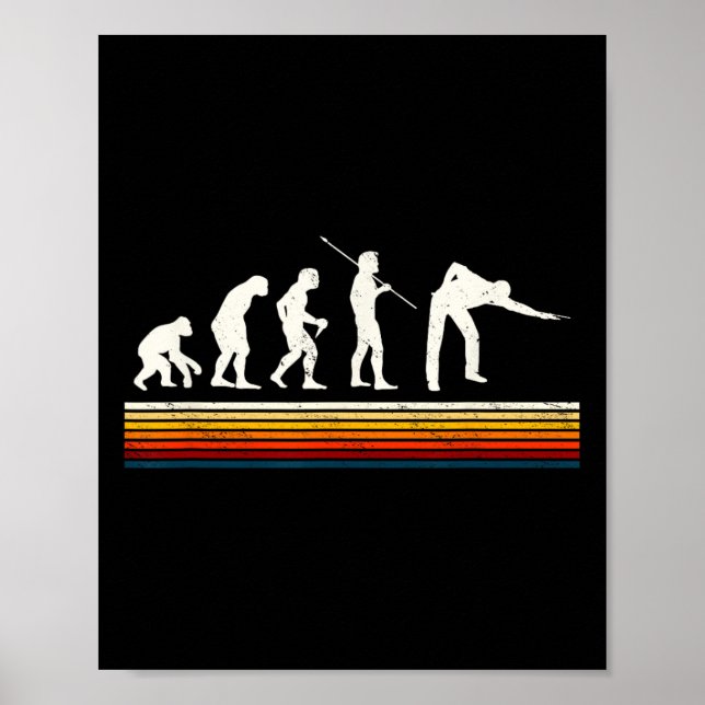 Cool Billiards Black Evolution Of Man Billiards Pl Poster (Front)