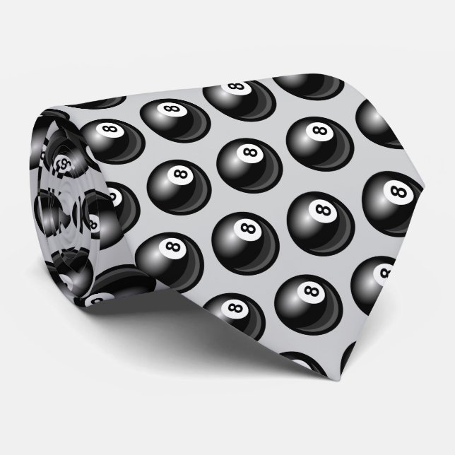 Cool Billiards eight ball tiled pattern Tie (Rolled)