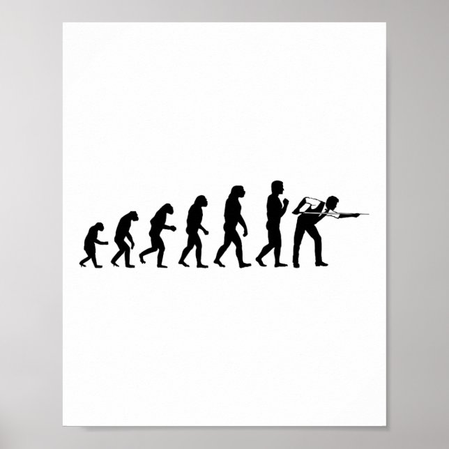 Cool Billiards Evolution Funny Cue Ll Stick Player Poster (Front)