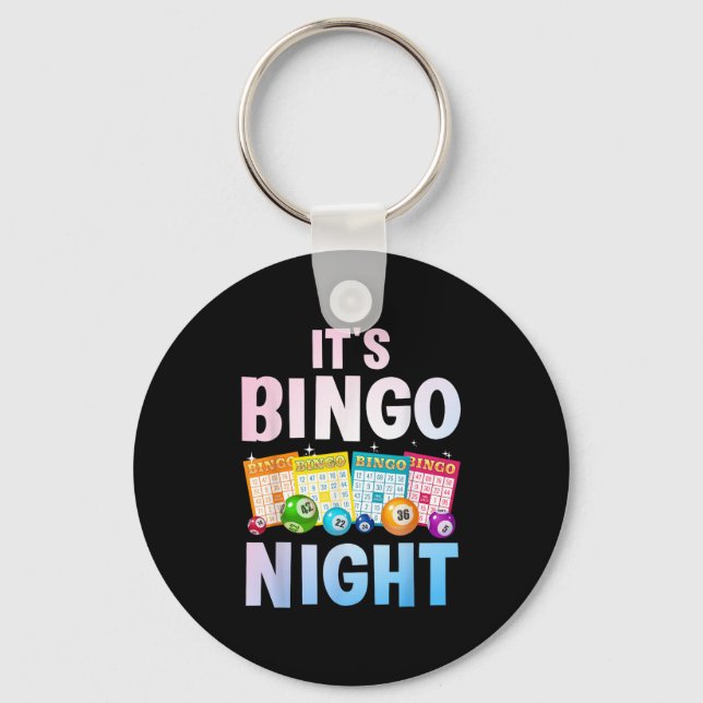 Cool Bingo Night Art For Men Women Bingo Lover Bin Keychain (Front)