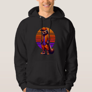 Cool Binturong Modern Urban Style Sunset Retro Art Hoodie