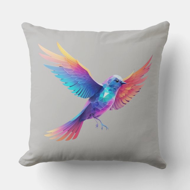 cool bird graphic design throw pillow (Front)