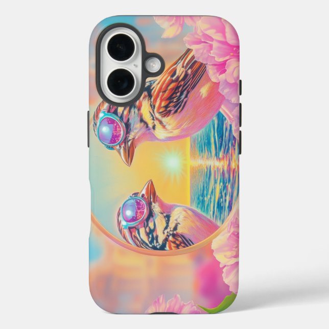 Cool Birds with Sunglasses at Sunset Case-Mate iPhone Case (Back)