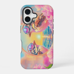 Cool Birds with Sunglasses at Sunset iPhone 16 Case