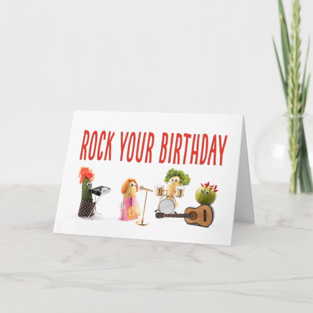 Cool Birthday for Vegan - Music Lover Card (Front)
